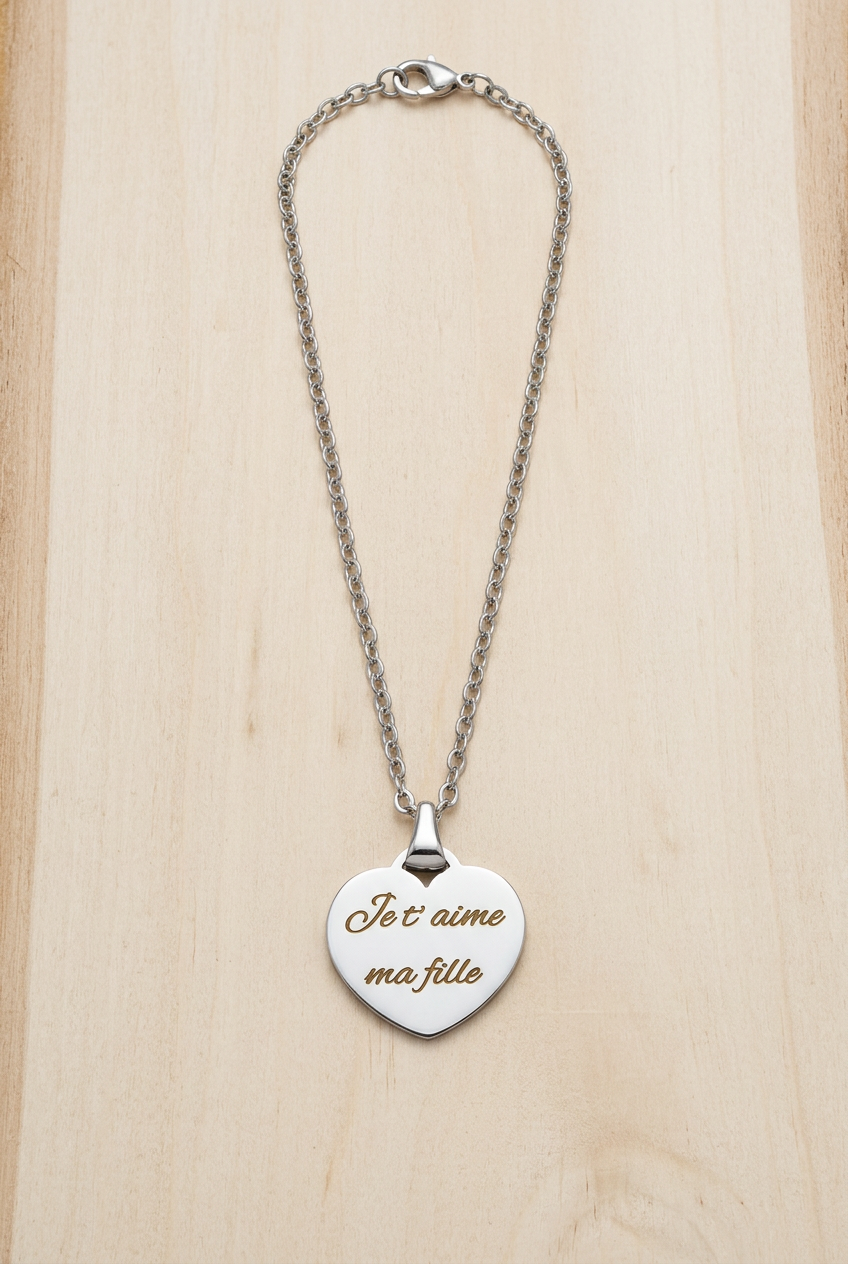 Collier en cœur à personnaliser